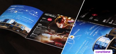 składana broszura reklamowa w formacie kwadratu 210x210mm